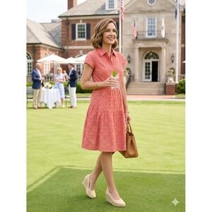 Diane von Furstenberg DVF Coral Lace Embellished‎ Shirt Dress 4